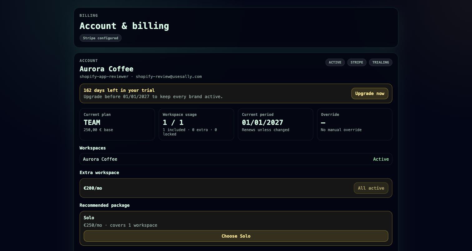 The Account and billing overview